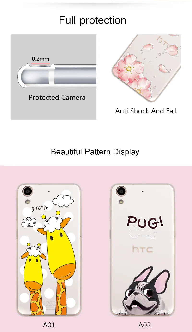 Милый чехол Fundas с животными для htc 628 Desire Dual Sim, мягкий ТПУ с цветами и 3D рельефным кружевом, чехол для htc 626 626w 626D 626G 626S
