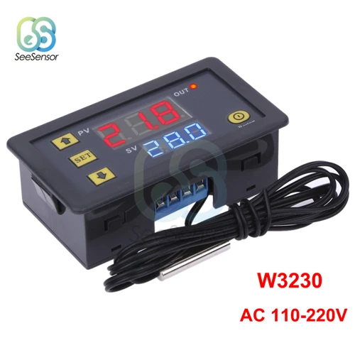 W3230 AC 110-220V W3001 W3002 W3230 светодиодный цифровой терморегулятор 12 В 24 В 220 В переключатель контроля нагрева и охлаждения - Цвет: W3230 AC 110-220V