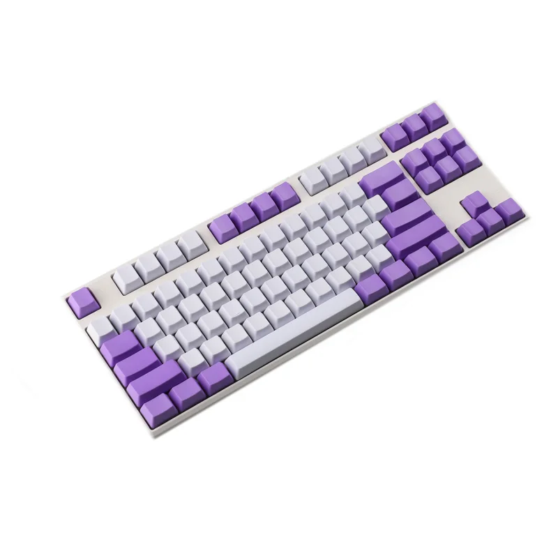 87 Blank YMDK белый фиолетовый смешанный 108 87 61 ANSI набор ключей OEM профиль толстый PBT набор ключей для MX переключатели Механическая игровая клавиатура - Цвет: 87 Blank
