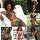 Купальник-бикини женский, с пуш-ап и высокой талией, в африканском стиле, размера плюс