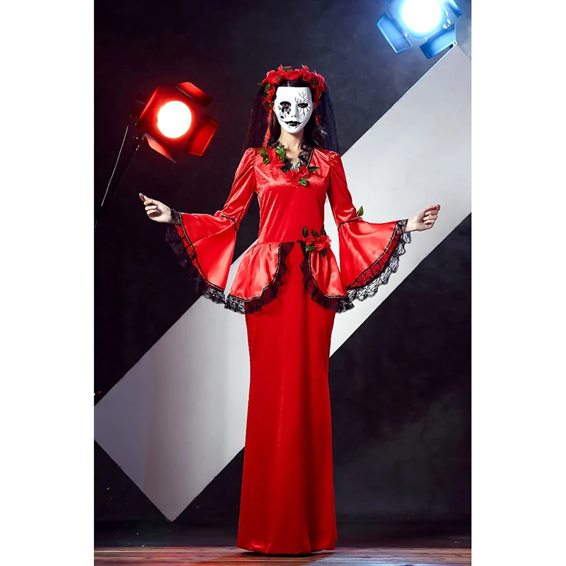 Горячая Хэллоуин вампира Костюмы для косплея Наборы ухода за кожей красное