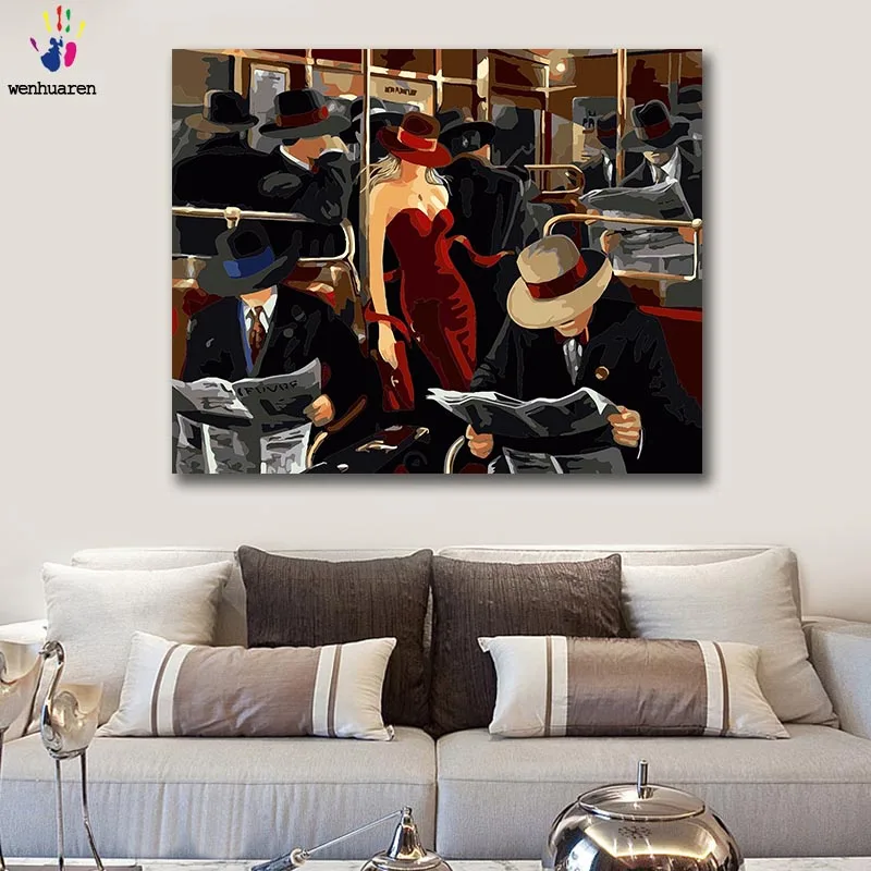 Сделай Сам краска по номерам картины с набором женщин на банкете Грация красивый