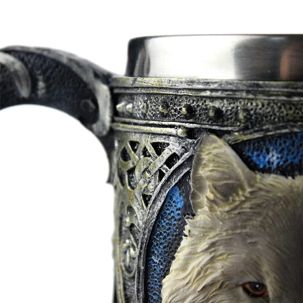 3D Волк МОК мультфильм Dier Lone Wolf Koning Drinkbeker Ретро Hars Rvs Voering Thee Bier Koffie Mok подарок sep40 |