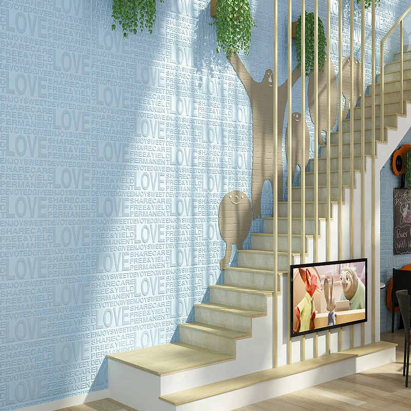 3D трехмерные обои с буквенным принтом 70*60 см настенные наклейки декоративные для