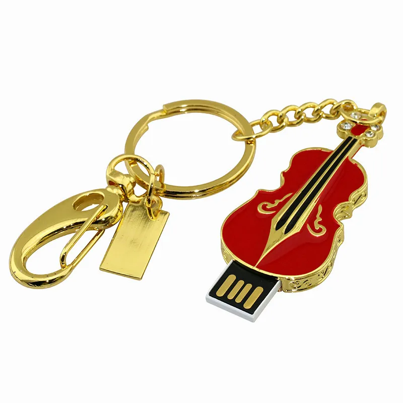 Флэш-накопитель Usb брелок в форме скрипки 128 ГБ металл цвет ассортименте |