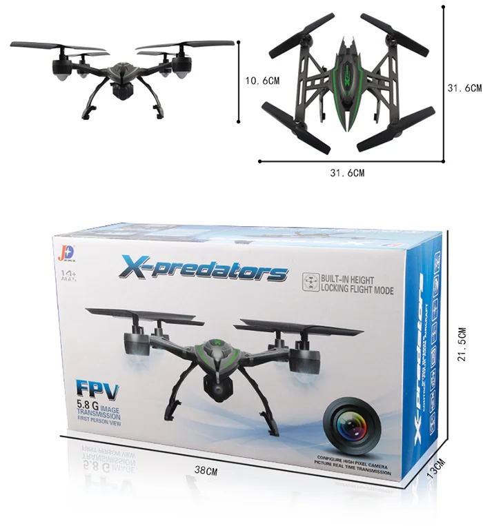 Квадрокоптер JXD 510G WIF FPV Радиоуправляемый Дрон с камерой 2.0мп HD автоматический