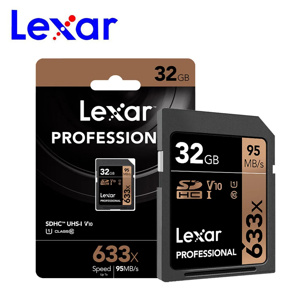 Оригинальная sd карта Lexar 128 ГБ 95 м/с 633x16 32 U1 SDHC 64 Гб 256 класс 10 U3 SDXC памяти для 1080p 3D 4K