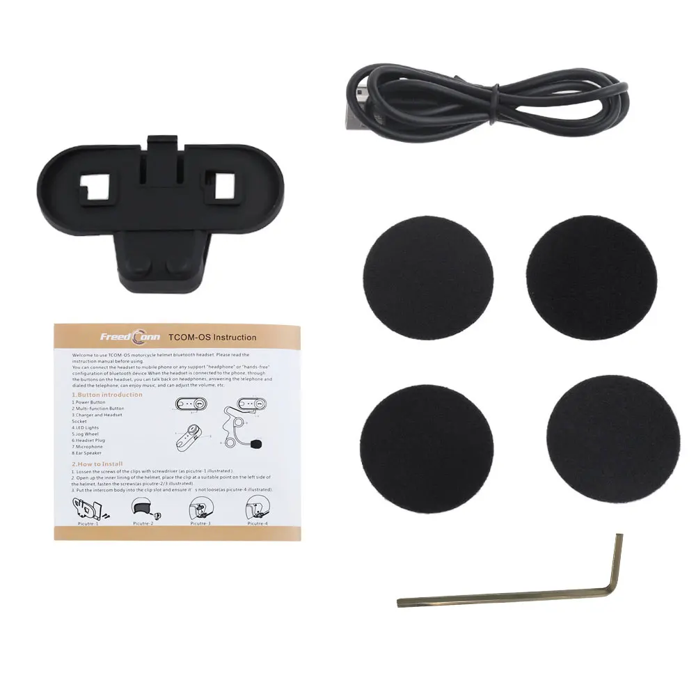 Freedconn T-COMOS Motorcycle Full-Duplex Helmet Intercom Bluetooth Water-Resistant Interphone EU Plug | Автомобили и мотоциклы