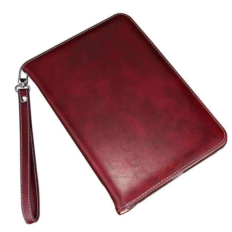 wine red Роскошный кожаный чехол для планшета для iPad Pro 9,7 дюйма ретро портфель ручной ремень держатель флип чехол с подставкой для iPad Pro 9,7 ''чехол - Цвет: wine red