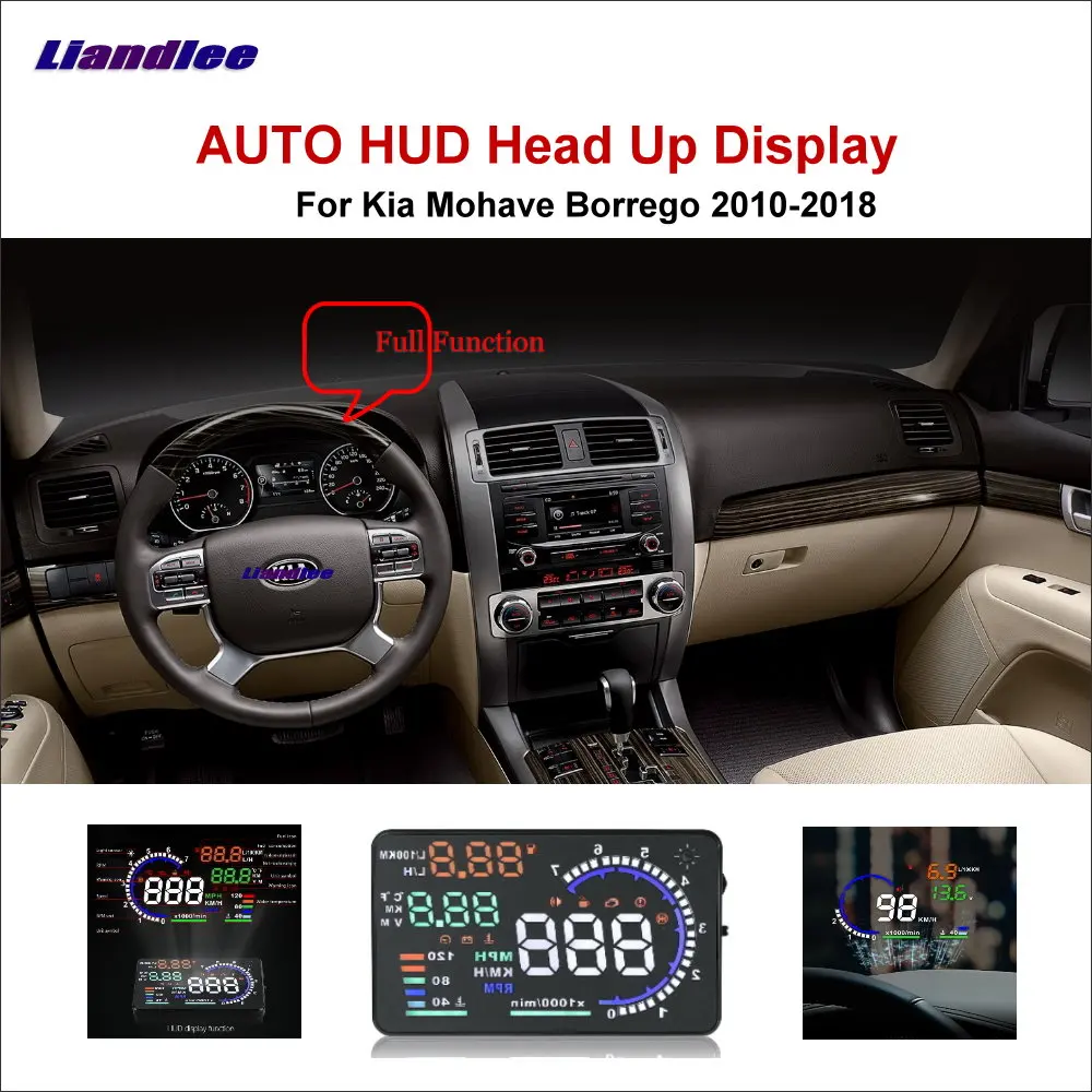 

Liandlee Car Head Up Display HUD For Kia Mohave Borrego 2010-2018 Digital Projector Screen OBD Mileage Fuel Consumption Detector