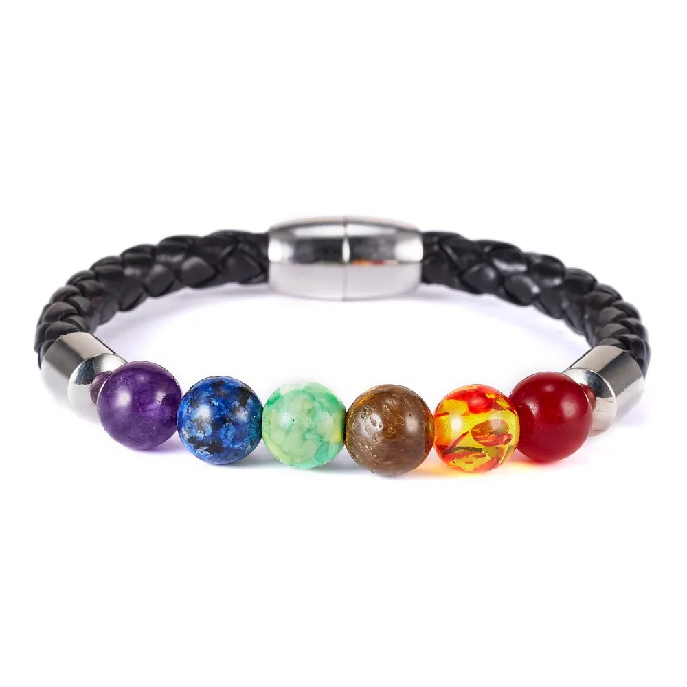 

2022 Newst 7 Chakra Bracelet Men Black Lava Healing Balance Beads Reiki Buddha Prayer Natural Stone Yoga Bracelet For Women