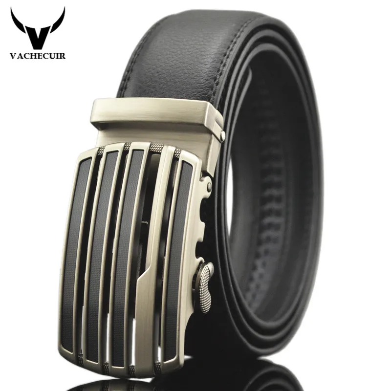 

VACHECUIR mens belts luxury high quality genuine leather belts for men automatic buckle brand belt ceinture homme Q13