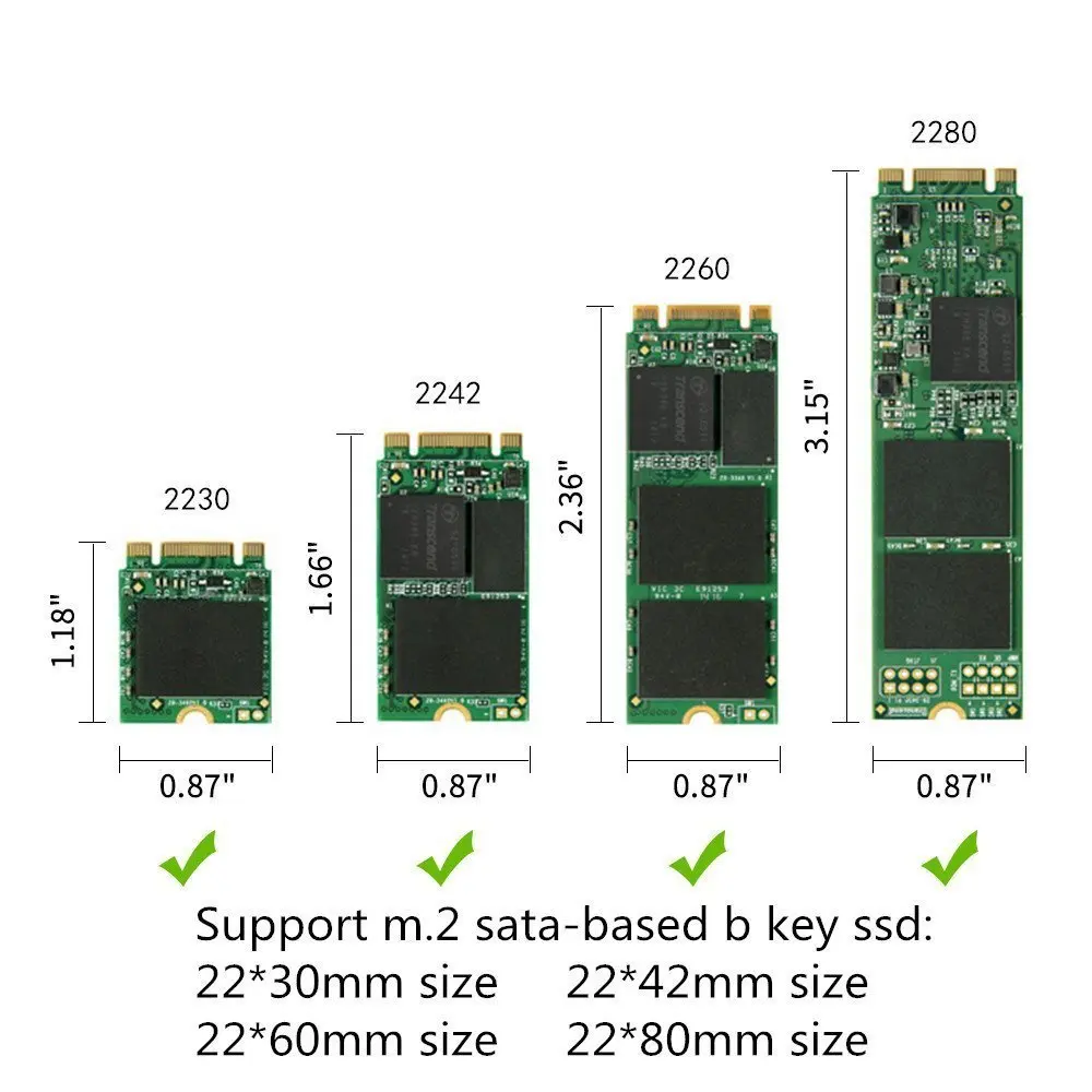 Aneew USB 3 0 на SATA 2280 NGFF M.2 B Ключ SSD Портативный Корпус внешнего Box Дело Card Reader |