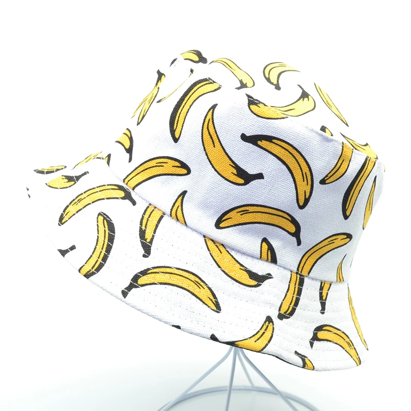 

Fruits Bucket cap Unisex cotton Banana Hat Bob Caps Hip Hop outdoor sports Summer ladies Beach Sun Fishing Bucket Hats Bone