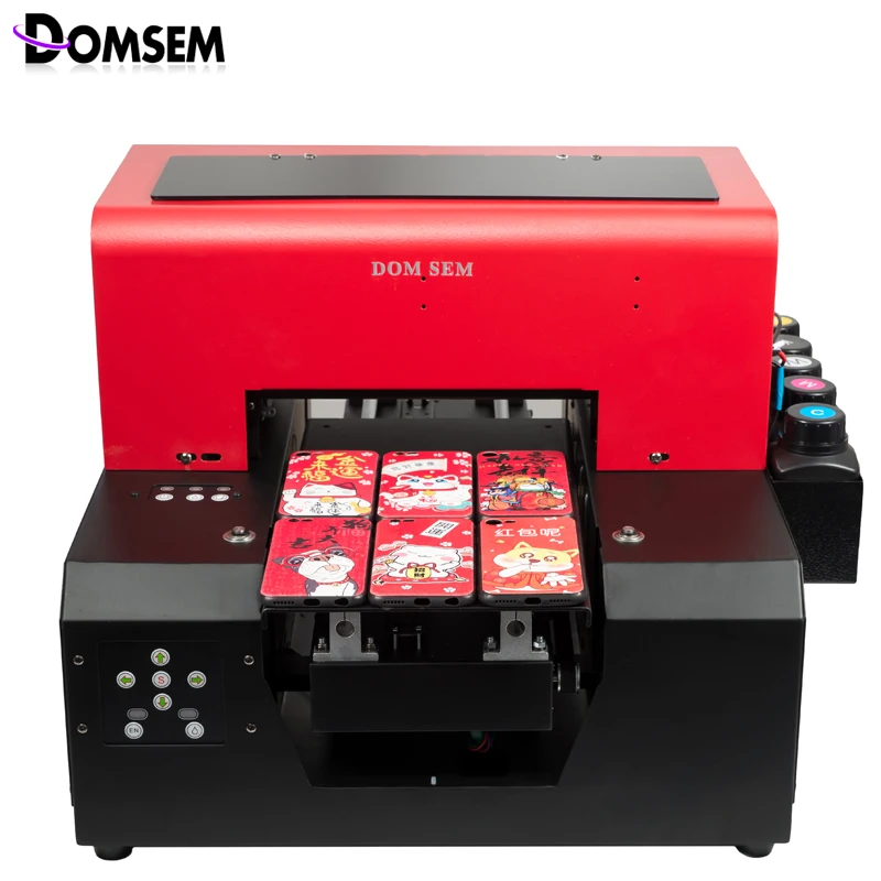DOMSEM A4 размер УФ струйный принтер древесины с EPSON печатающей головки DX7 DX5