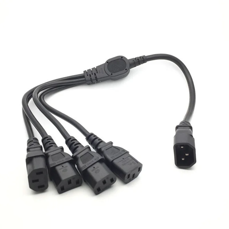 1 шт., высококачественный штекер IEC 320 C14 к разъему 4XC13, Y-образный сплиттер, шнур питания, C14 до 4 x C13, 250 В/10 А