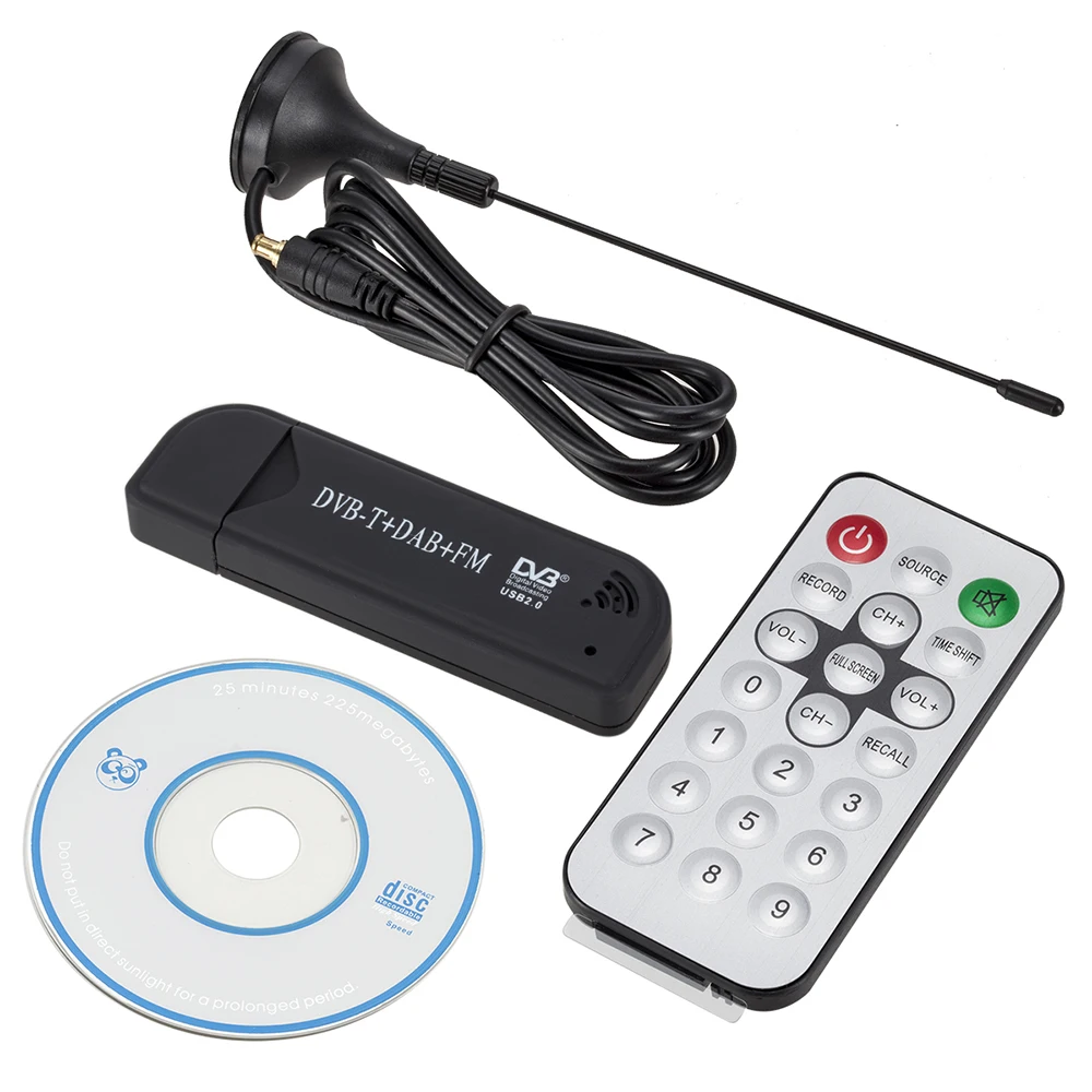 TV Radio Receiver Stick USB 2.0 Digital DVB-T DAB FM RTL2832U FC0013B SDR  Digital TV Tuner Receiver