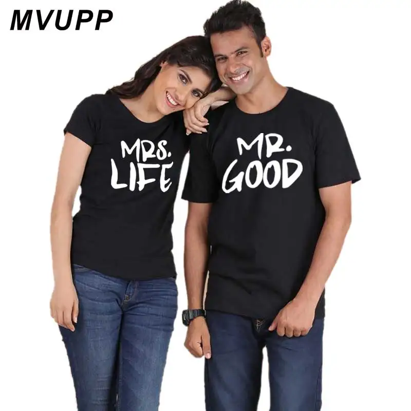 Женская одежда для пар MVUPP 2019 футболка влюбленных женская с надписью GOOD LIFE мужчин