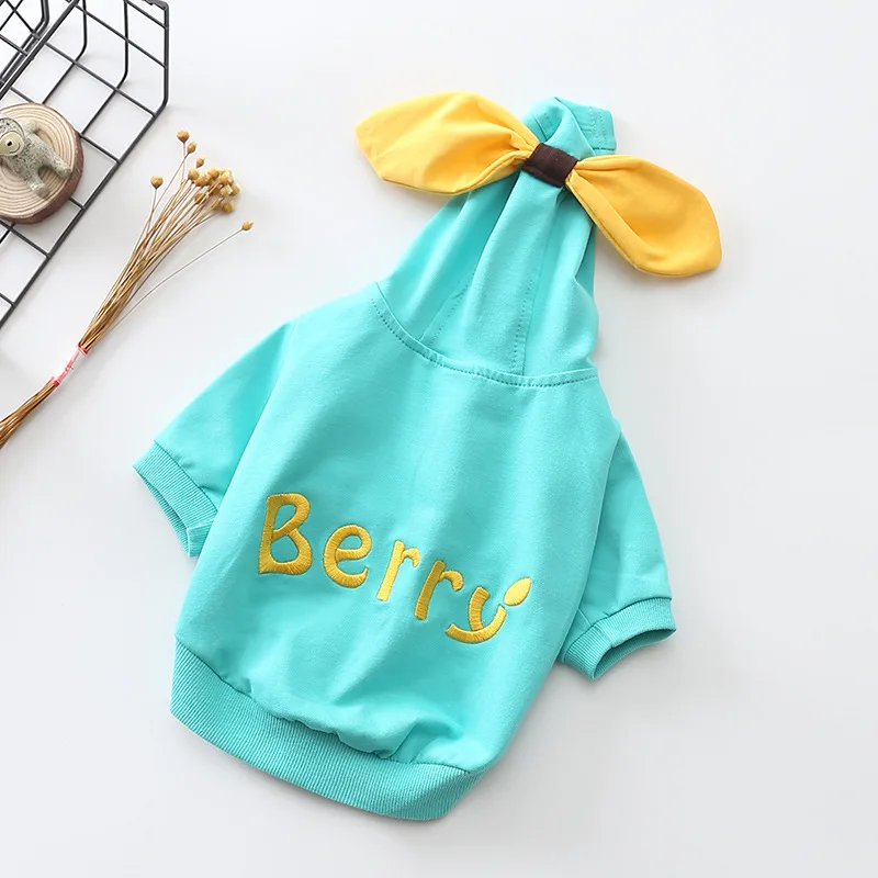 Бабочки для домашних собак свитер подходит малых и средних милой вышивкой одежда