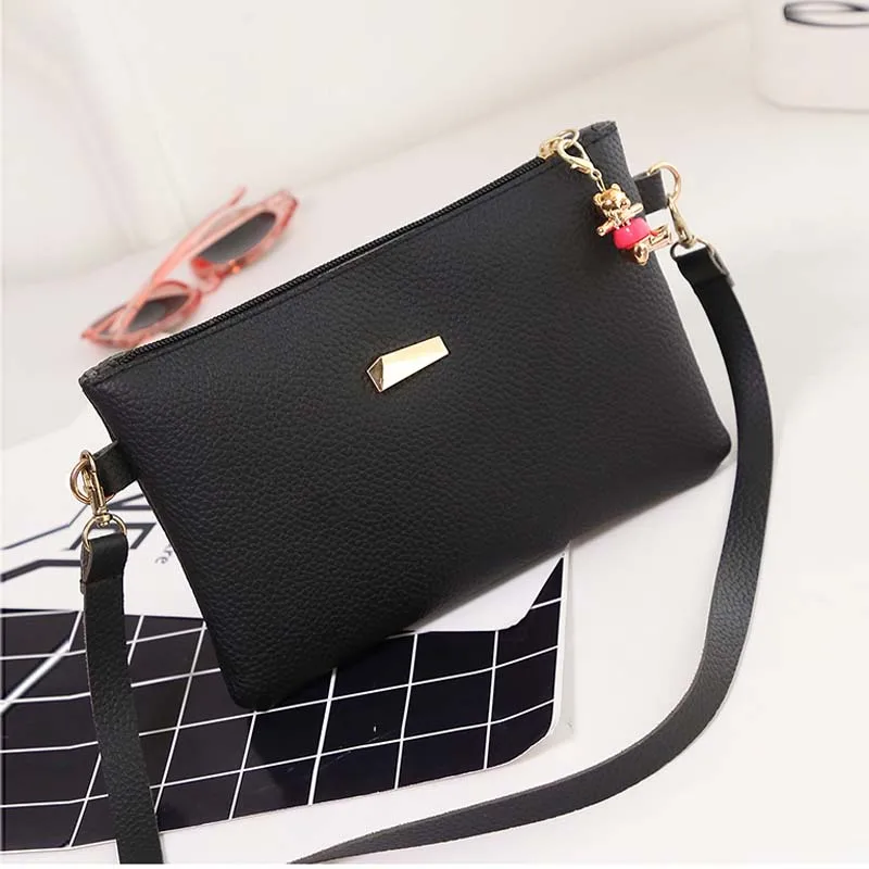 Модные мини женские сумки мессенджеры кожаная однотонная сумка с подвеской в