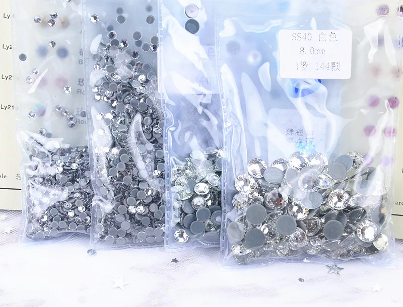 Bling Горячая алмаз Ss6 Ss40 Кристальные переливающиеся стеклянные стразы с прямой