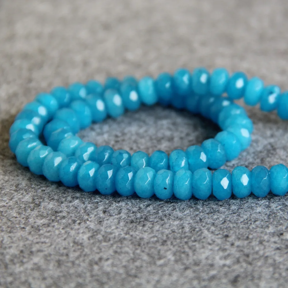 (Минимальный заказ 1) 6*8 мм новые граненые синие зеркальные бусины DIY Камень 15