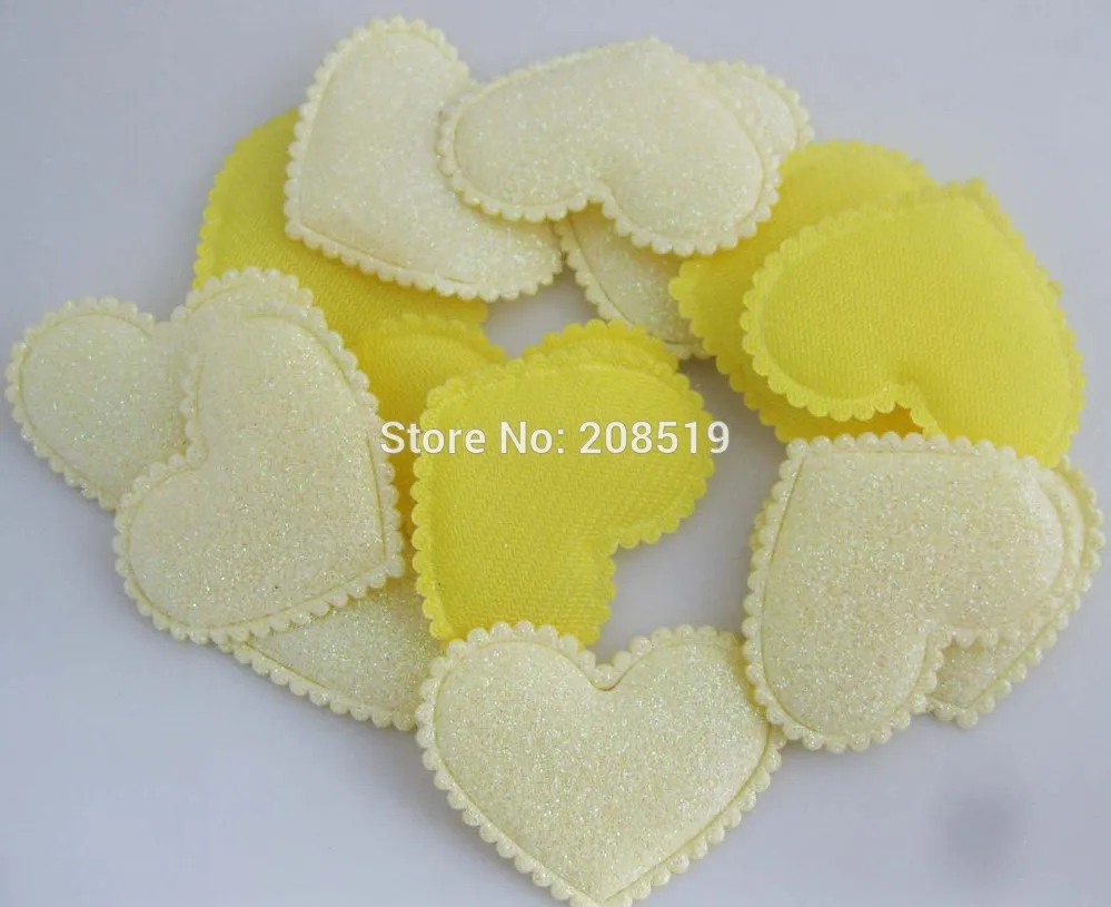yellow PA0065 красивые мягкие нашивки в форме сердца 38 мм* 45 мм разных цветов 120 шт. палочка на войлоке для головные уборы аксессуары - Цвет: yellow