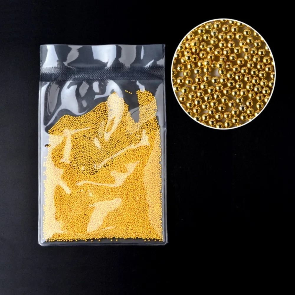 DIY украшения для ногтей золотые и серебряные стальные мини шарики 100 г