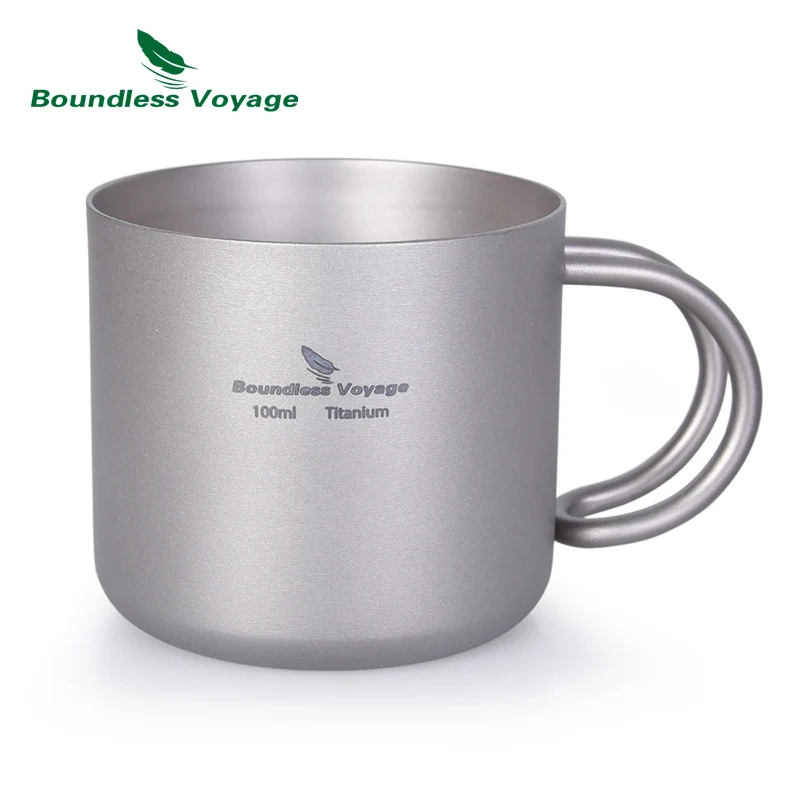1 cup Безграничный Вояж титановая чашка с двойной стенкой с ручкой для вина, кофе, чая, кружка для пикника, посуда для напитков - Цвет: 1 cup