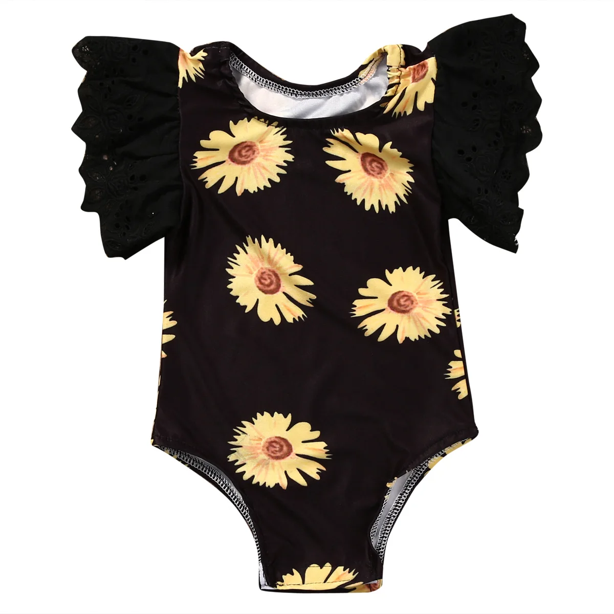Милая детская одежда с рисунком подсолнуха для детей от 0 до 24 месяцев комбинезон