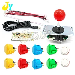 SANWA Джойстик аркадный комплект DIY с SANWA OBSF-30 Кнопка ноль задержка аркадный джойстик для ПК/Raspberry Pi - Цвет: Многоцветный