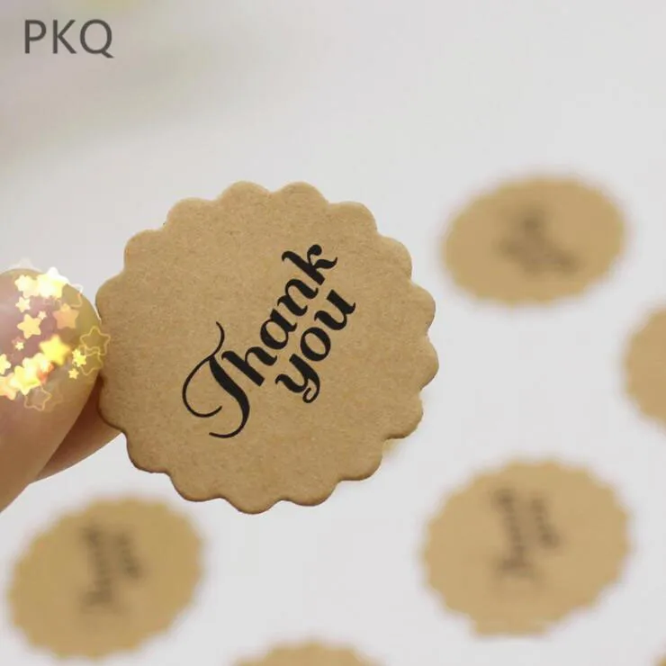 100 шт 3 см Thankyou маленькие коричневые бумажные этикетки торт из конфет коробки для