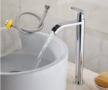 style 6 Tuqiu смеситель для раковины Одноместный холодный кран для ванной комнаты смеситель для раковины ванной комнаты высокий хромированный латунный кран для холодной воды - Цвет: style 6