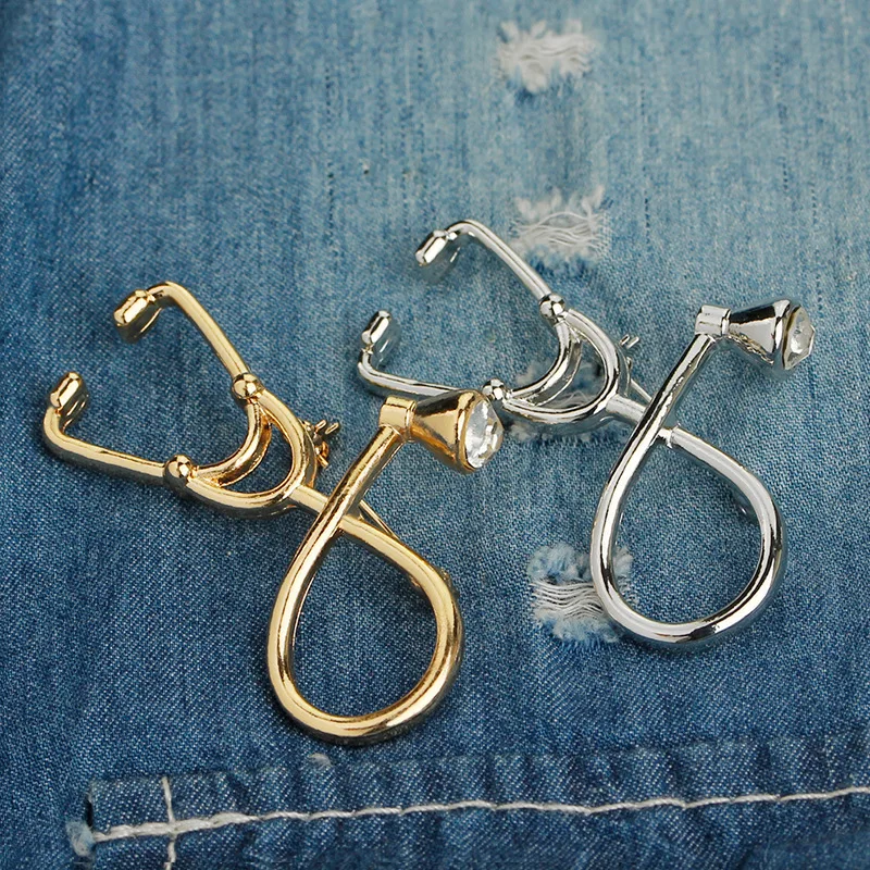 European and American fashion new mysterious doctor stethoscope brooch creative personality alloy clothing | Украшения и