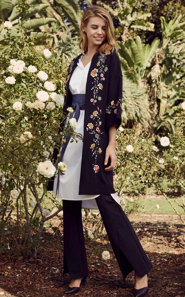 Vero Moda Весна Лето Новая женская цветочная вышивка с открытыми плечами рукава шифоновое пальто куртка женская| 318121549