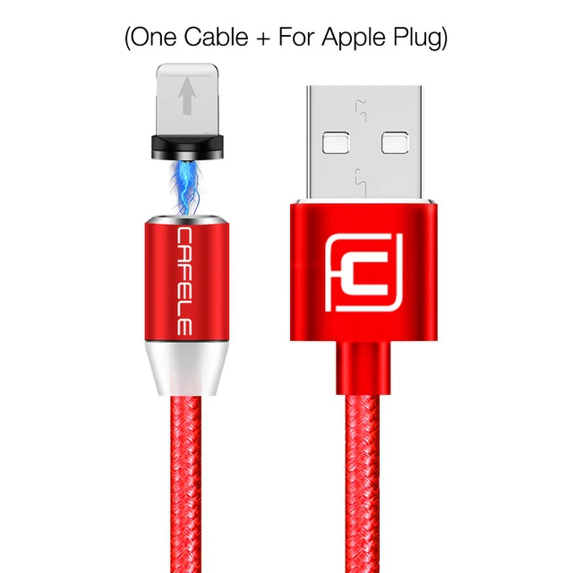 Red for iPhone Cafele кабель USB для iPhone/Micro USB/Тип C Магнитный светодиодный светящийся USB кабель для передачи данных для iPhone XS Xiaomi Pocophone F1 - Цвет: Red for iPhone