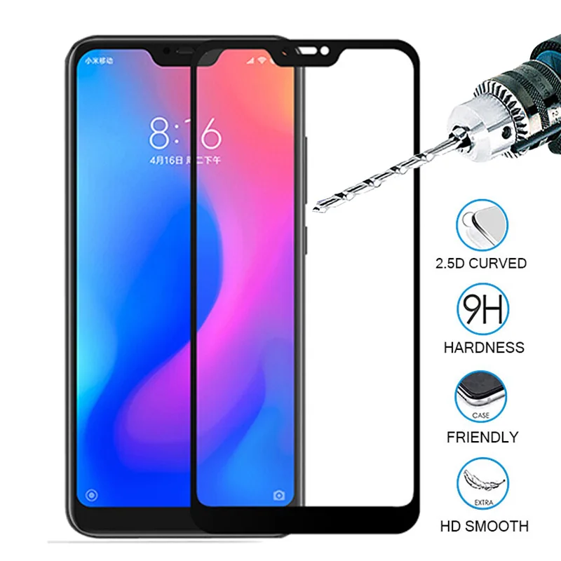 Чехол из закаленного стекла с полным покрытием для Xiaomi mi a2 lite Защитная пленка