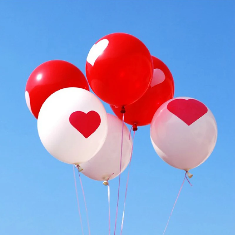 Воздушные шары 50 шт.! Белый красного цвета с надписью Love круглой формы в форме