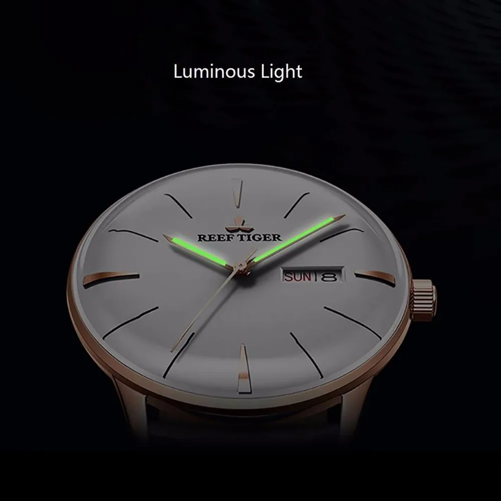 2019 Риф Тигр/РТ часы простые для мужчин кожаный ремешок автоматические Роскошные