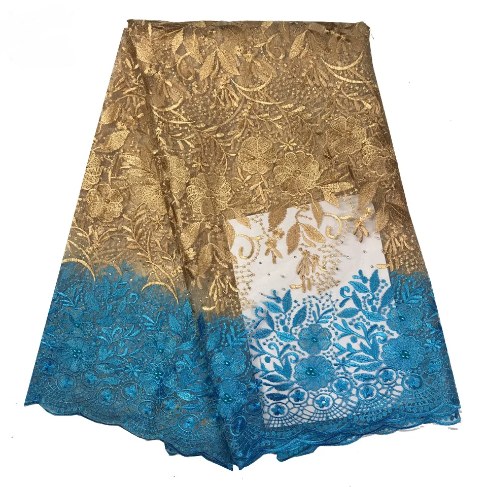 African Lace Fabric 2019 High Quality Wine Bridal With Beaded Nigerian Tulle Mesh Fabrics | Дом и сад