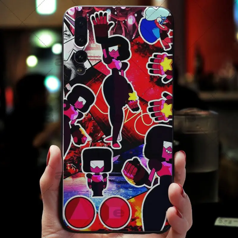 Babaite Cartoon Steven Universe Smart Cover Black Soft Shell Phone Case For Huawei honor 9 10 V9 V10 P9 P10 P20 P20pro | Мобильные