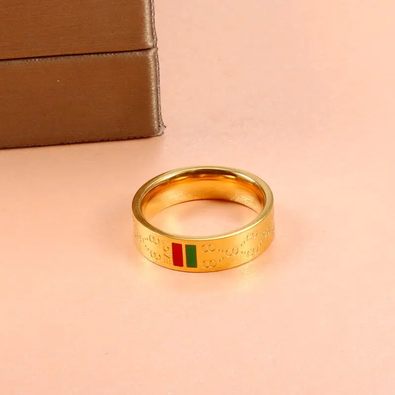 Женские кольца из нержавеющей стали, мужские кольца для свадебной вечеринки, классические Позолоченные очаровательные кольца на палец с 8 узорами, роскошные брендовые Свадебные украшения
