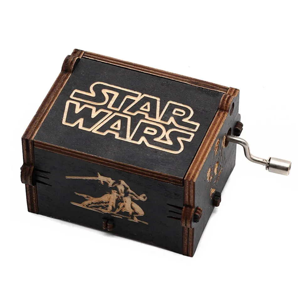 star wars Castle In The Sky Игра престолов Звездные войны Музыкальная шкатулка деревянная музыкальная шкатулка подарок на день рождения старинная резная деревянная ручка музыкальный бокс - Цвет: star wars
