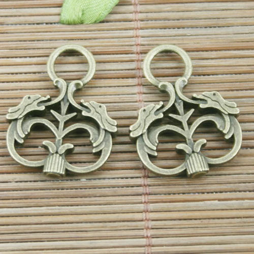 

Mixed 2colorsa 2sided pattern charms EF1221-1222 14pcs