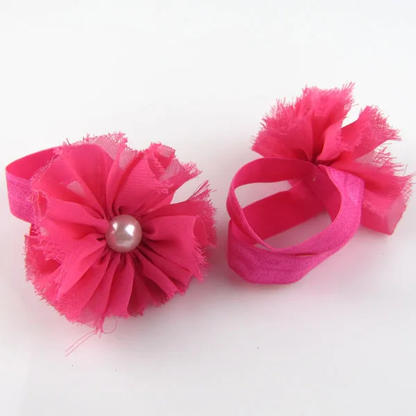 Drop Shipping New Infant Toddler Flower Headband + baby foot flowers Hair Band Baby Gift pearl lace hair accessory | Детская одежда и
