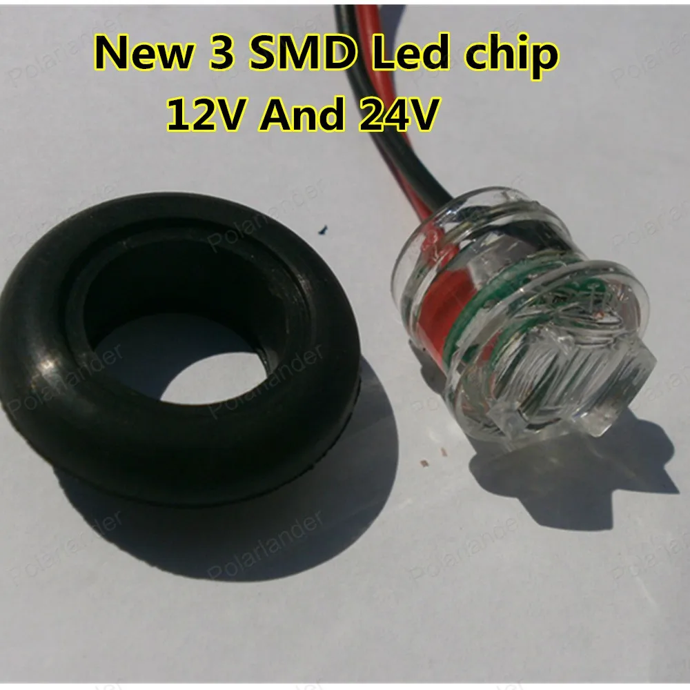 DC24V/ 12V Круглый 3 СВЕТОДИОДНЫЙ грузовик прицеп автобус боковой габаритный