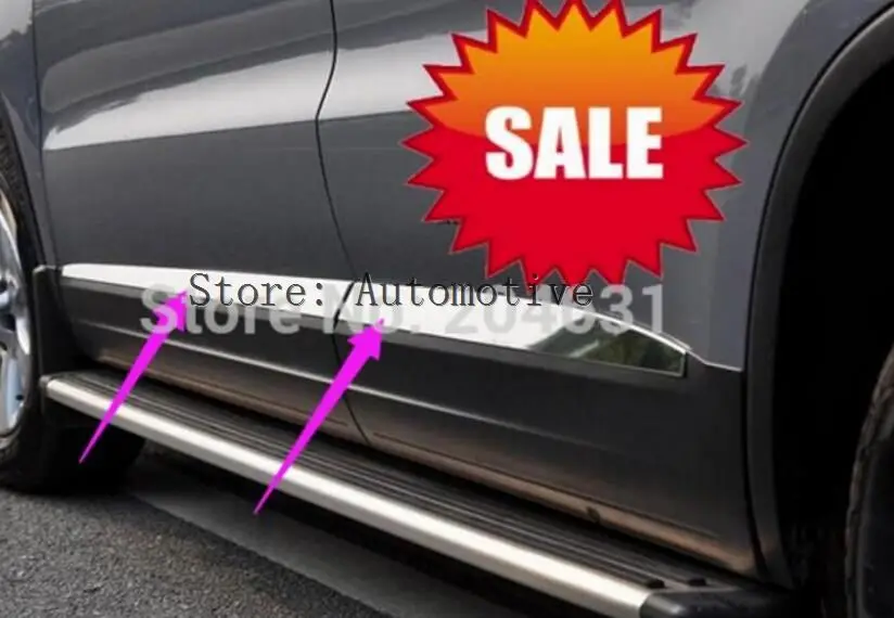High quality for Volkswagon VW Tiguan 2009-2015 Stainless Steel Side Door Molding Trim body trim 4 Pcs | Автомобили и мотоциклы