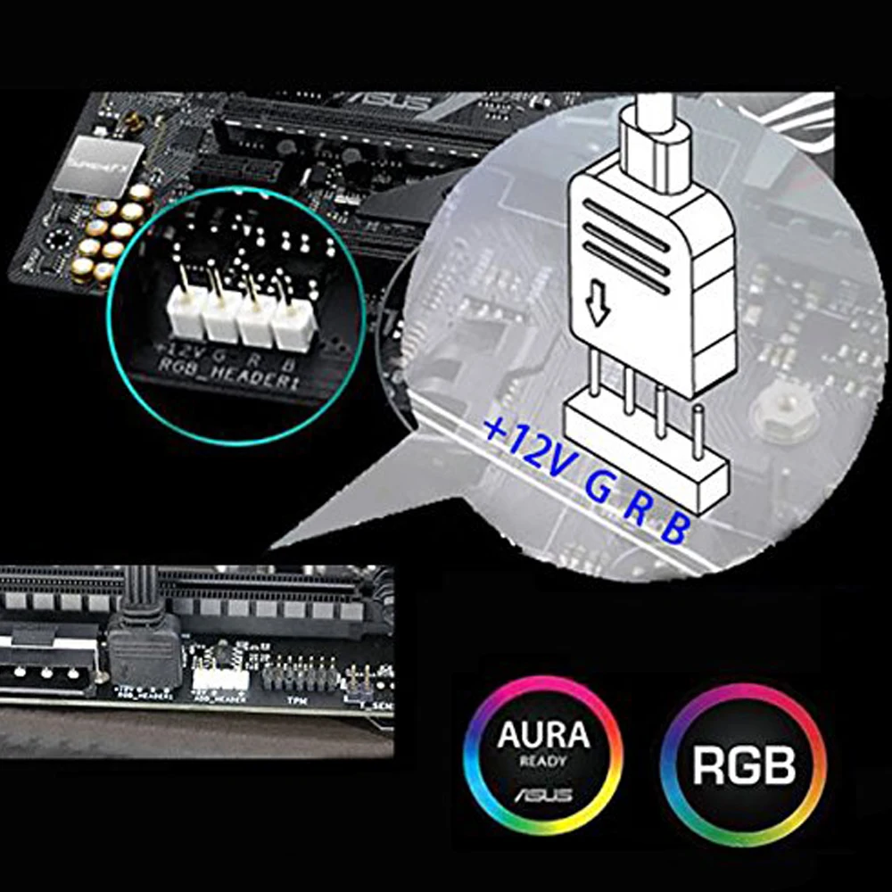 Магическая Светодиодная лента свет 5050 RGB для компьютерный корпус ПК питания SATA