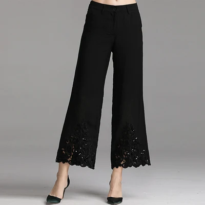 black pant 1pc Комплекты дизайнерской одежды высшего класса и костюмы летний модный брючный костюм женский свободный топ с рукавами летучая мышь блузка+ Прямые брюки комплект - Цвет: black pant 1pc