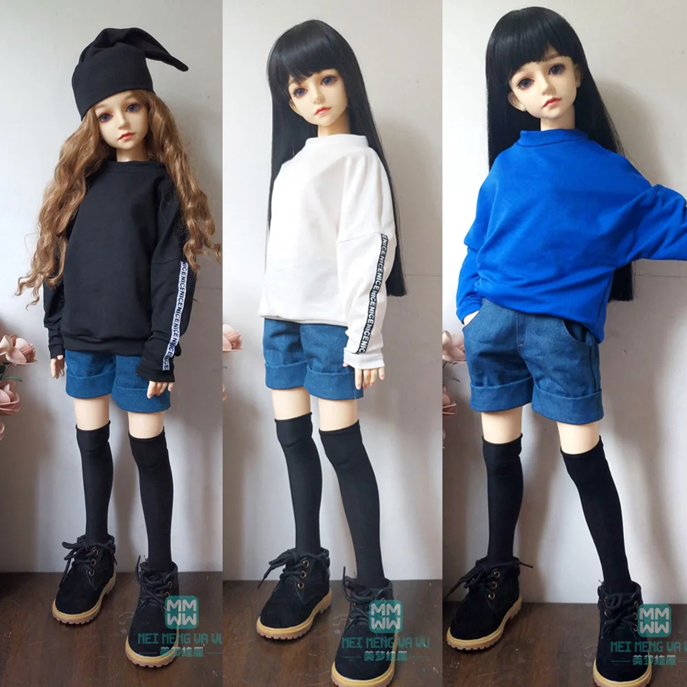 Одежда для куклы подходит 58 63 см 1/3 BJD DD SD кукла модная Толстовка черный белый